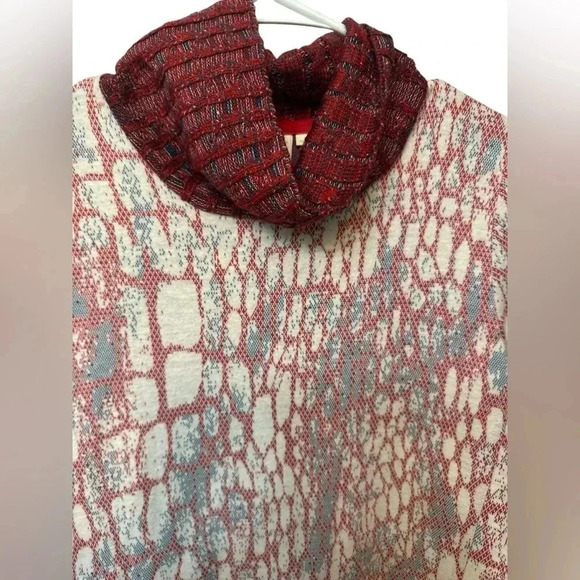 Maeve by Anthropologie Suma blue and red animal print turtleneck dress - Picture 4 of 7